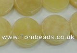 CYJ51 15.5 inches 20mm coin yellow jade gemstone beads wholesale