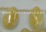 CYJ54 20*30mm top-drilled twisted teardrop yellow jade gemstone beads