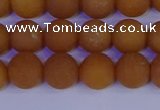 CYJ612 15.5 inches 8mm round matte yellow jade beads wholesale