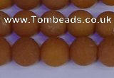 CYJ613 15.5 inches 10mm round matte yellow jade beads wholesale