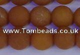 CYJ614 15.5 inches 12mm round matte yellow jade beads wholesale