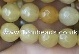 CYJ631 15.5 inches 6mm faceted round yellow jade beads wholesale