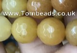 CYJ633 15.5 inches 10mm faceted round yellow jade beads wholesale