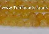 CYJ638 15.5 inches 4mm faceted round yellow jade beads wholesale