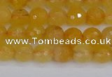 CYJ639 15.5 inches 6mm faceted round yellow jade beads wholesale