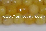 CYJ641 15.5 inches 10mm faceted round yellow jade beads wholesale