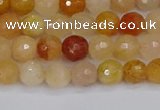 CYJ645 15.5 inches 4mm faceted round mixed yellow jade beads