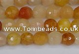 CYJ646 15.5 inches 6mm faceted round mixed yellow jade beads