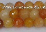 CYJ647 15.5 inches 8mm faceted round mixed yellow jade beads