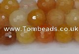 CYJ648 15.5 inches 10mm faceted round mixed yellow jade beads