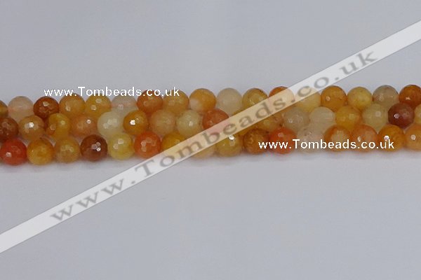 CYJ648 15.5 inches 10mm faceted round mixed yellow jade beads