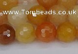 CYJ649 15.5 inches 12mm faceted round mixed yellow jade beads