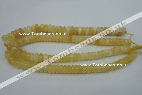 CYJ65 15.5 inches 6*12mm rondelle yellow jade beads wholesale