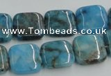 CYQ59 15.5 inches 16*16mm square dyed pyrite quartz beads wholesale