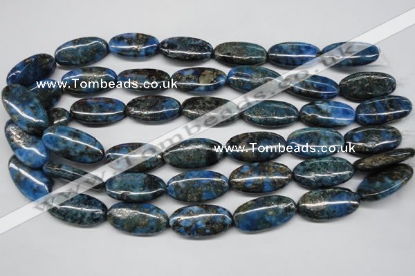 CYQ73 15.5 inches 15*30mm oval dyed pyrite quartz beads wholesale