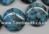 CYQ75 15.5 inches 25mm flat round dyed pyrite quartz beads wholesale