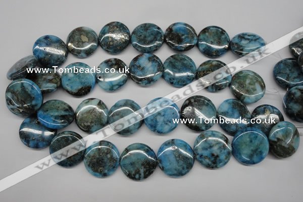 CYQ75 15.5 inches 25mm flat round dyed pyrite quartz beads wholesale