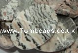 CZJ11 16 inches 30*40mm waved oval zebra jasper gemstone beads