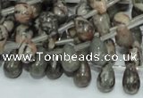 CZJ15 16 inches 6*8mm teardrop zebra jasper gemstone beads wholesale