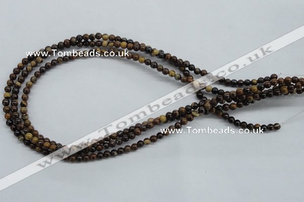 CZJ168 15.5 inches 4mm round iron zebra jasper beads wholesale