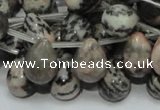 CZJ17 16 inches 10*14mm teardrop zebra jasper gemstone beads wholesale