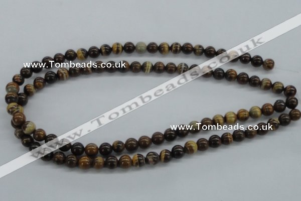 CZJ170 15.5 inches 8mm round iron zebra jasper beads wholesale