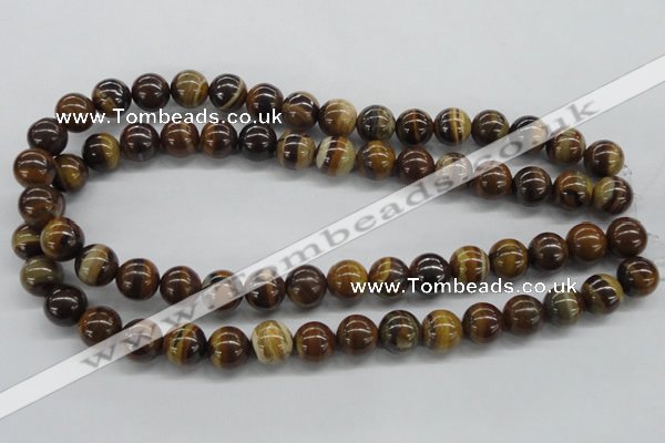 CZJ172 15.5 inches 12mm round iron zebra jasper beads wholesale