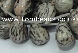 CZJ18 16 inches 13*18mm teardrop zebra jasper gemstone beads wholesale