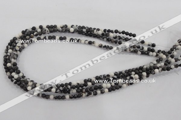 CZJ201 15.5 inches 4mm round black & white zebra jasper beads