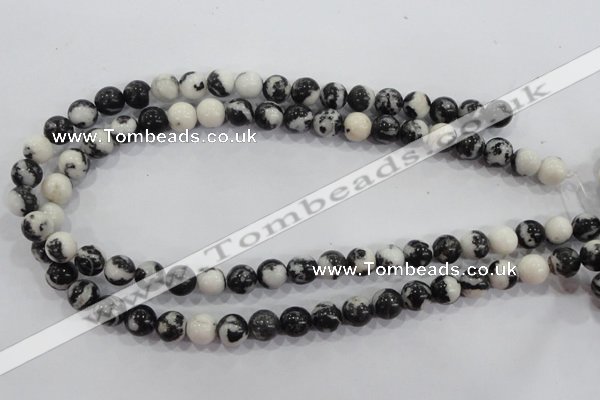CZJ203 15.5 inches 8mm round black & white zebra jasper beads