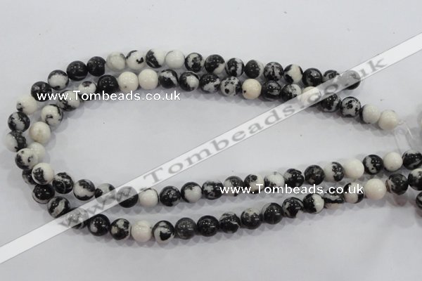 CZJ204 15.5 inches 10mm round black & white zebra jasper beads