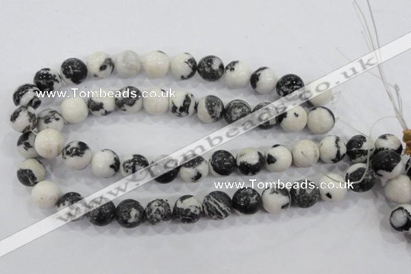 CZJ206 15.5 inches 14mm round black & white zebra jasper beads