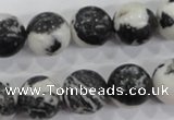 CZJ207 15.5 inches 16mm round black & white zebra jasper beads