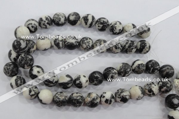 CZJ208 15.5 inches 18mm round black & white zebra jasper beads