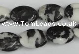 CZJ220 15.5 inches 13*18mm oval black & white zebra jasper beads