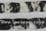 CZJ226 15.5 inches 13*18mm rectangle black & white zebra jasper beads