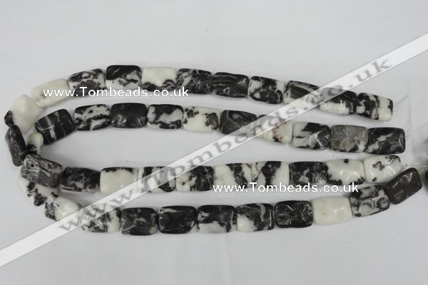 CZJ226 15.5 inches 13*18mm rectangle black & white zebra jasper beads