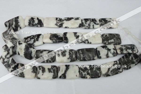 CZJ228 15.5 inches 20*30mm rectangle black & white zebra jasper beads