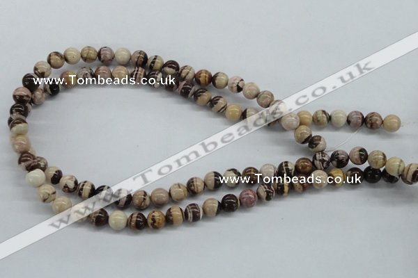 CZJ250 15.5 inches 8mm round zebra jasper beads wholesale