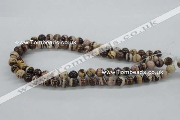 CZJ251 15.5 inches 10mm round zebra jasper beads wholesale