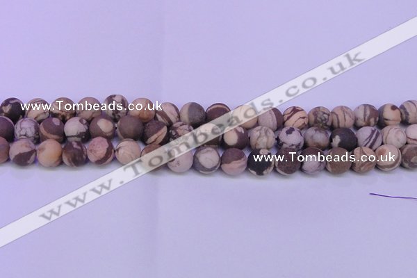 CZJ261 15.5 inches 6mm round matte zebra jasper beads