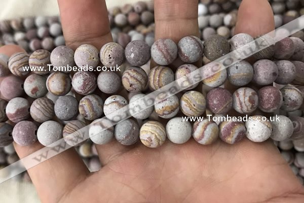 CZJ287 15.5 inches 8mm round matte red zebra jasper beads