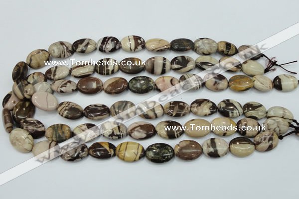 CZJ301 15.5 inches 13*18mm oval zebra jasper beads wholesale