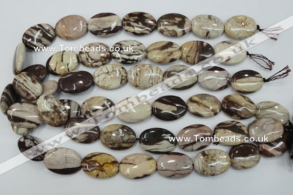 CZJ302 15.5 inches 18*25mm oval zebra jasper beads wholesale