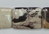 CZJ303 15.5 inches 22*30mm rectangle zebra jasper beads wholesale