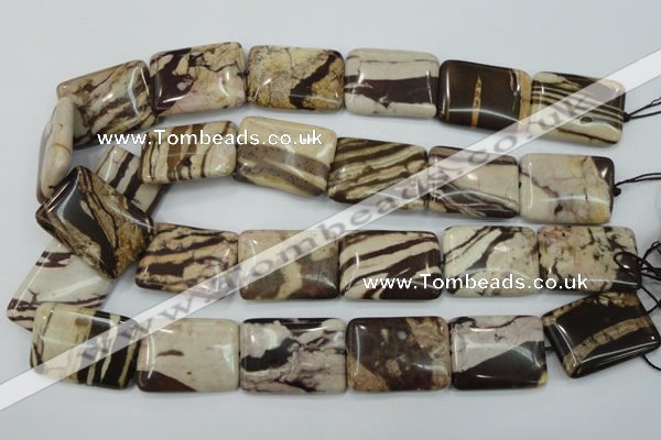 CZJ303 15.5 inches 22*30mm rectangle zebra jasper beads wholesale