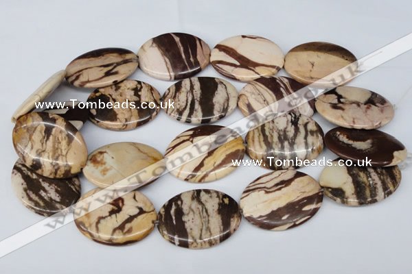 CZJ360 15.5 inches 30*40mm oval zebra jasper beads wholesale