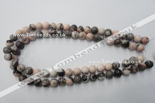 CZJ404 15.5 inches 12mm round pink zebra jasper beads wholesale