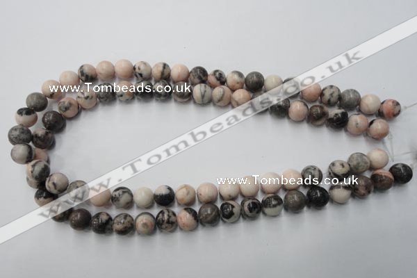 CZJ405 15.5 inches 14mm round pink zebra jasper beads wholesale