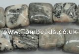 CZJ51 16 inches 20*20mm square zebra jasper gemstone beads wholesale